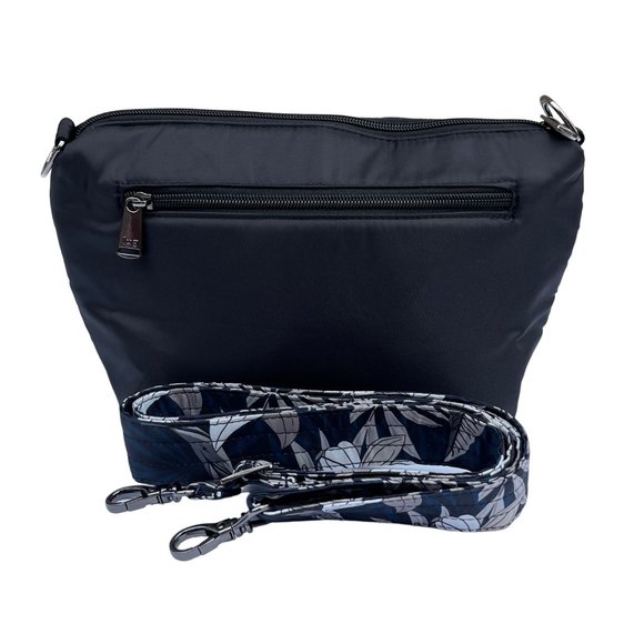 Lug Flare Black Floral Crossbody Bag Removable Strap Cargo‎ Pockets Card Slots - Picture 3 of 7